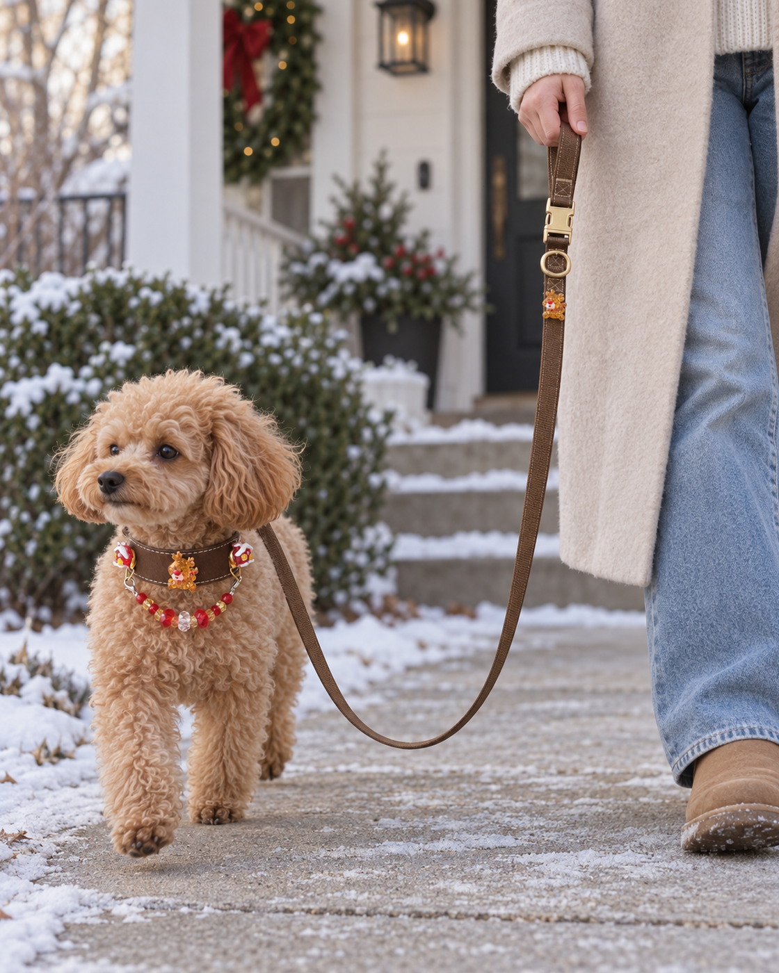 Reindeer Magnetic Snap-On Charm Collar Set