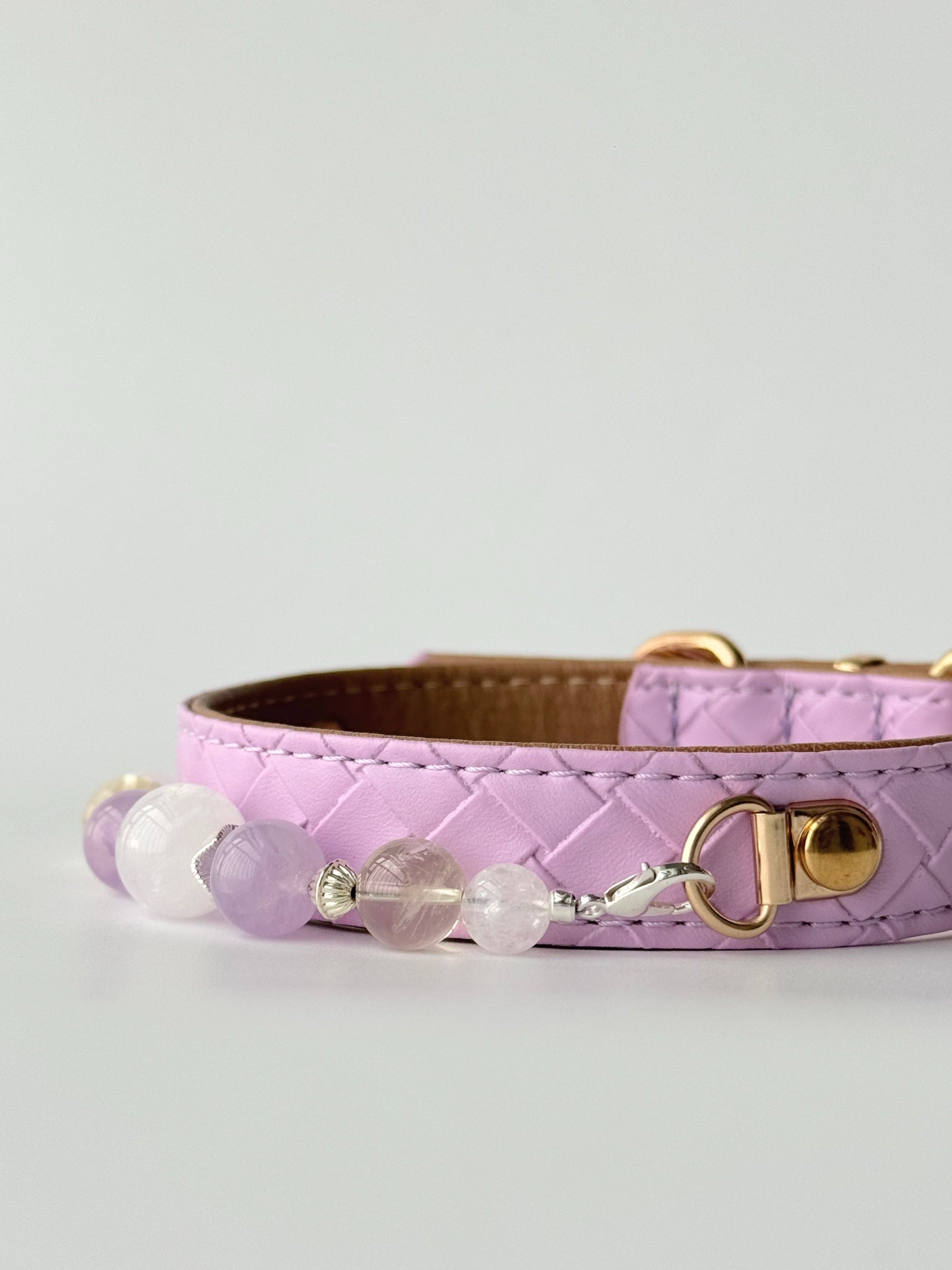 White Phantom, Purple Grass & Yellow Azeztulite Crystal Pet Collar